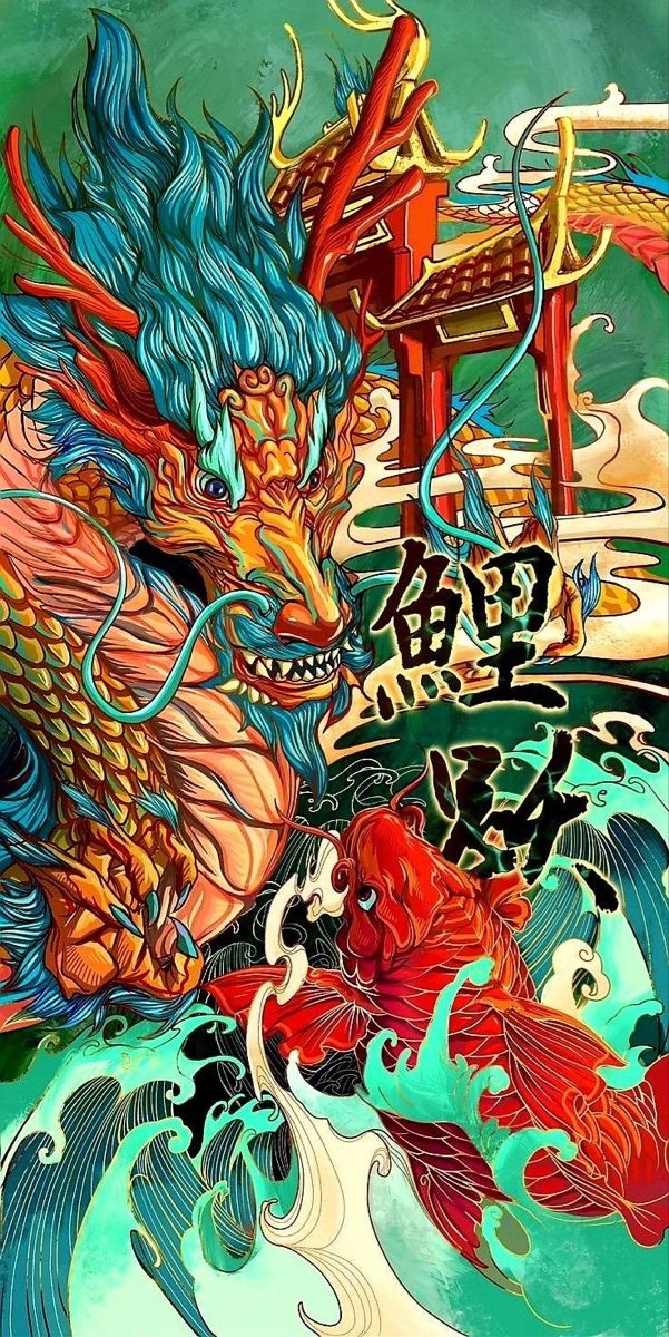 hình nền cá chép hóa rồng hình 13