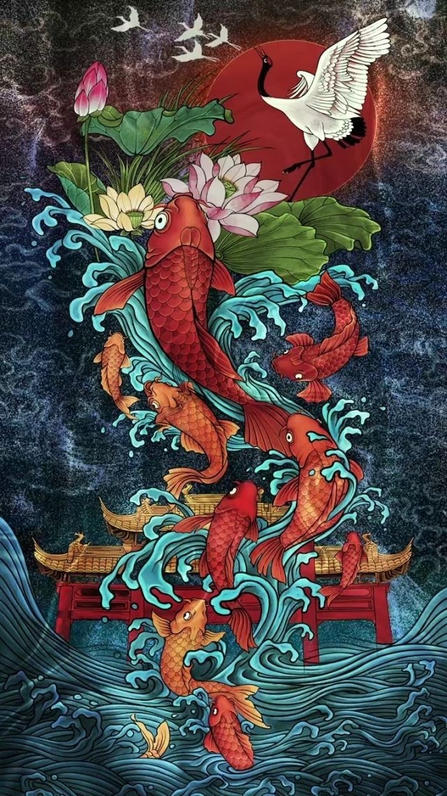 hình nền cá chép hóa rồng hình 17