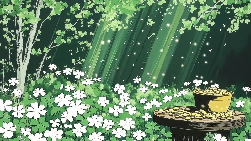 Hình nền cỏ 4 lá anime 3