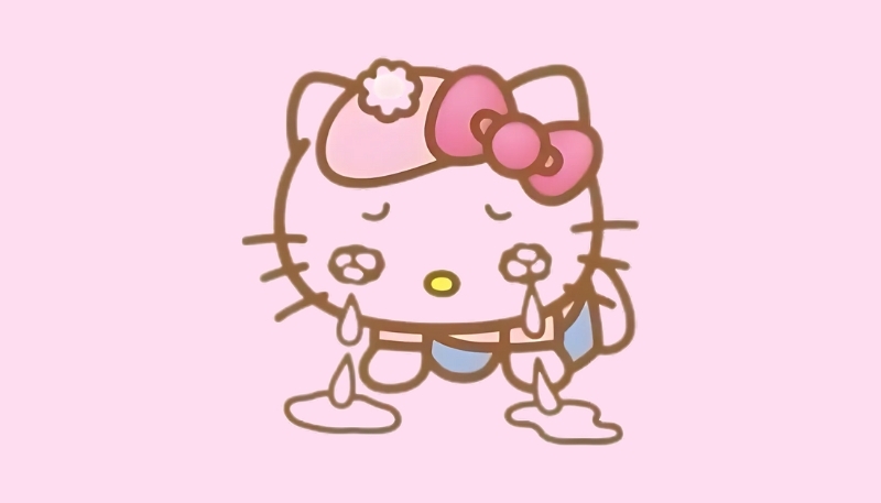 hinh nen hello kitty buon khoc