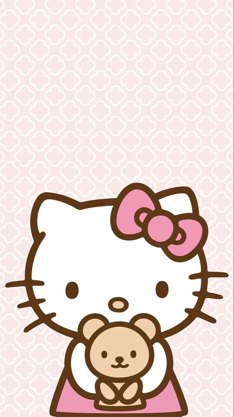 Hình nền Hello Kitty màu hồng 2