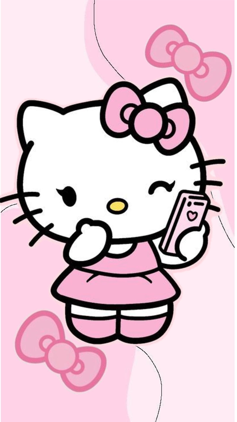 Hình nền Hello Kitty màu hồng