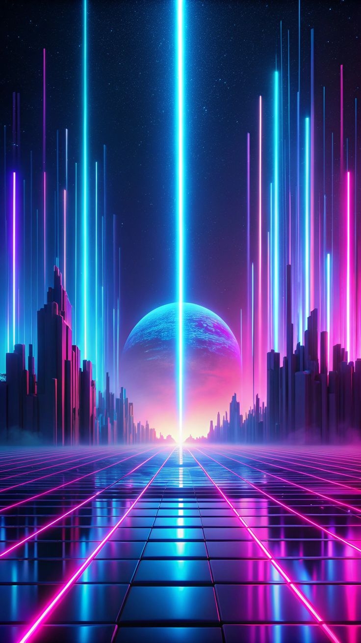 hình nền không gian 3D tạo ánh đèn hình 11