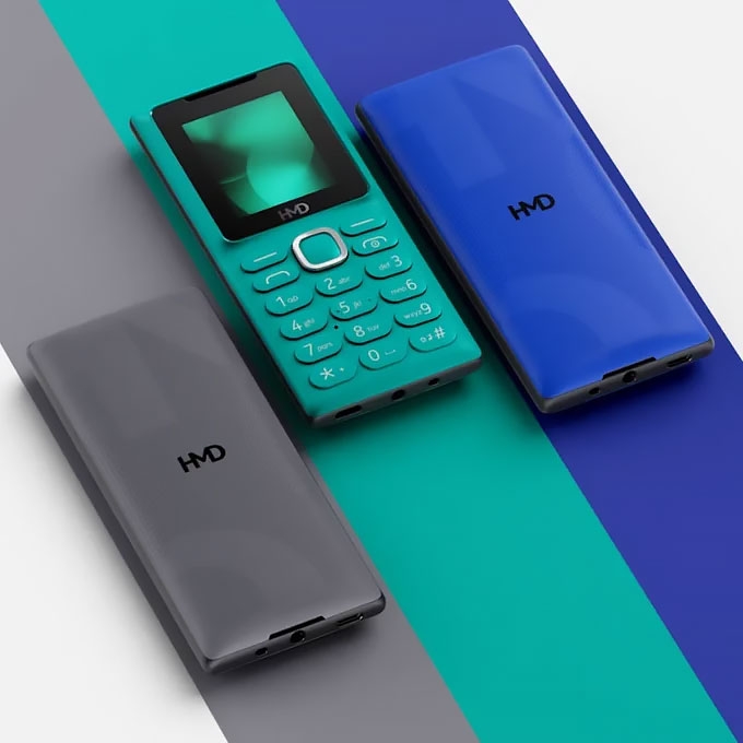 HMD 106 2G có ba tùy chọn màu sắc và pin rời 1.000 mAh.