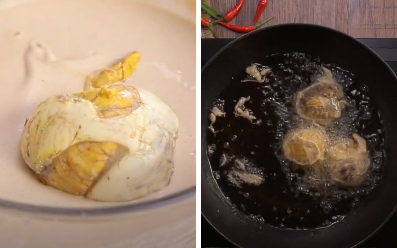 Chiên hột vịt lộn