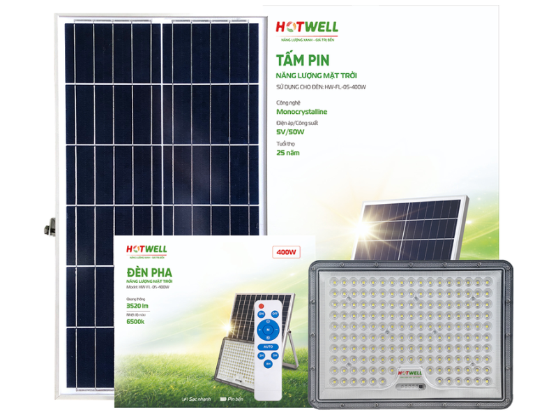 Đèn pha năng lượng mặt trời Hotwell HW-FL-05 400W - hình 2