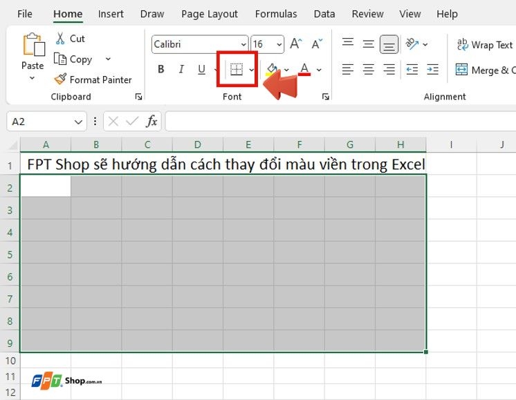 Hướng dẫn cách thay đổi màu viền trong Excel (ảnh 1)