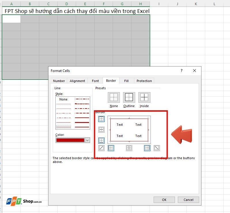 Hướng dẫn cách thay đổi màu viền trong Excel (ảnh 7)