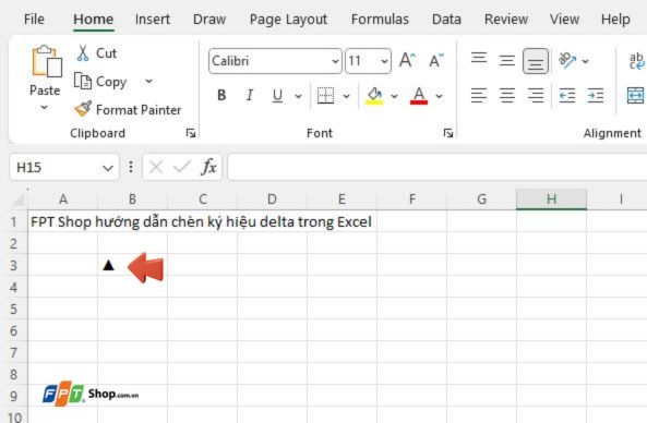 Hướng dẫn chèn ký hiệu delta trong Excel (ảnh 3)