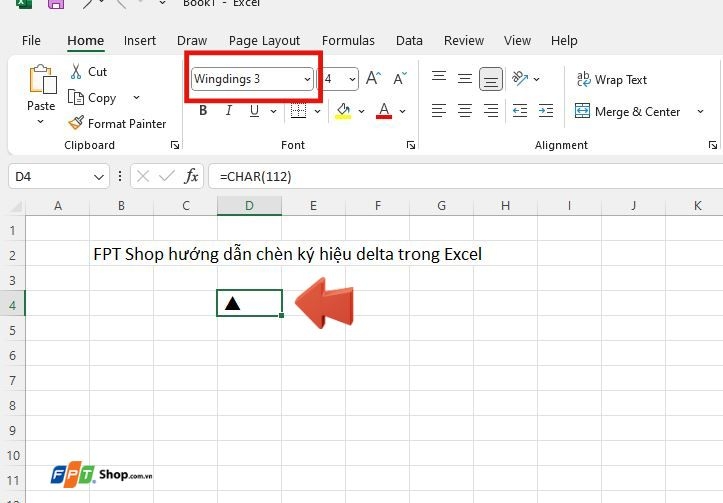 Hướng dẫn chèn ký hiệu delta trong Excel (ảnh 9)
