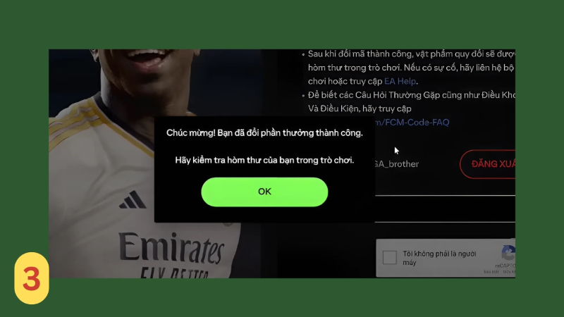 nhập code FC Mobile - hình 5