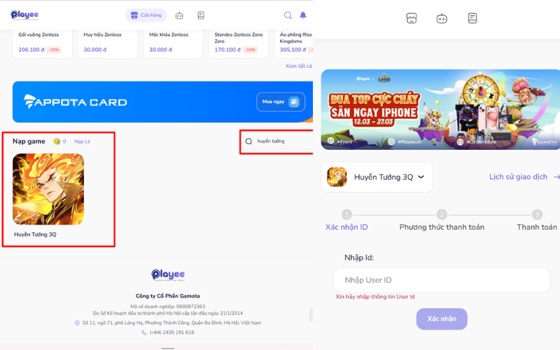Cách nạp game trên website