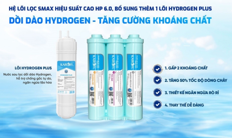 Máy lọc nước nóng lạnh RO Hydrogen Karofi KAD-D69 - hình 7