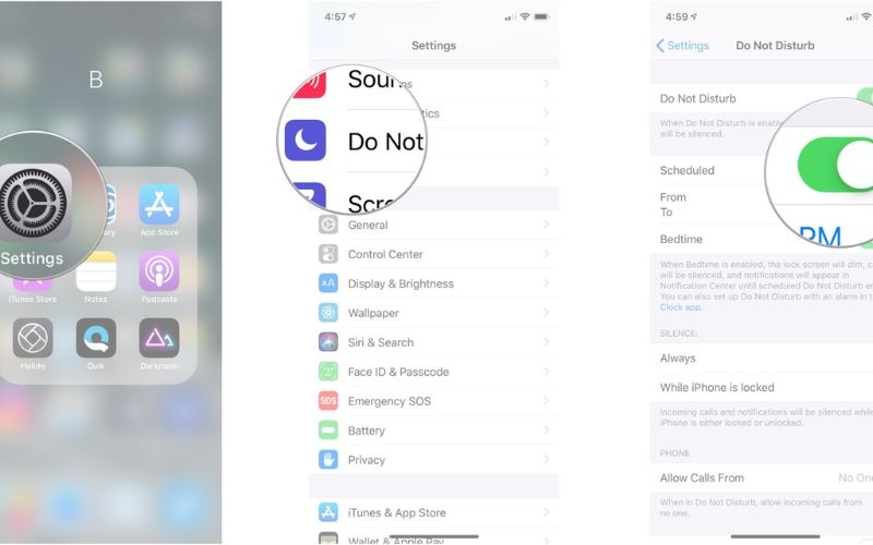 Cách kích hoạt chế độ Không làm phiền của iPhone trong phần cài đặt