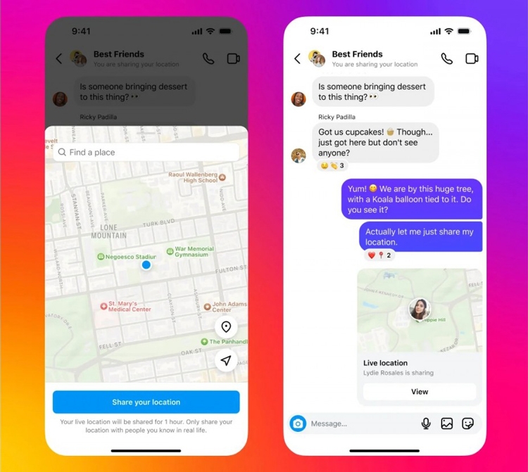Instagram bổ sung tính năng chia sẻ vị trí trực tiếp qua tin nhắn DM