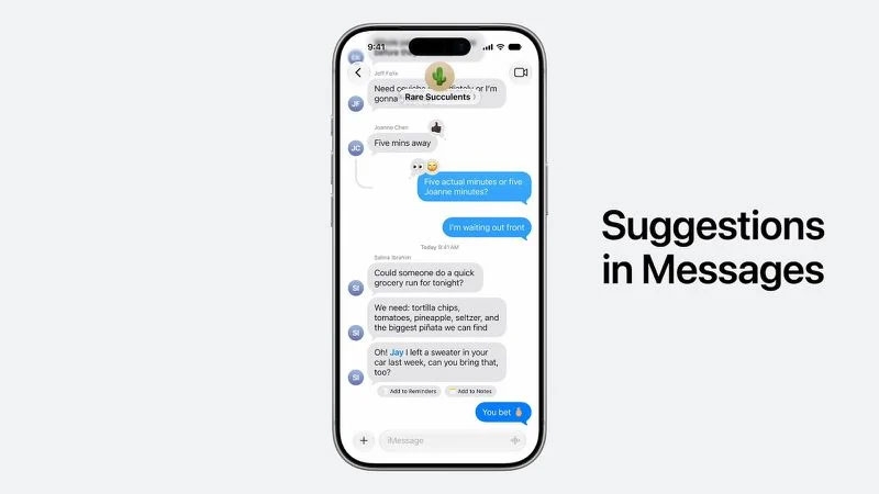 Tính năng Suggested Actions trên iPhone giúp người dùng thao tác nhanh dựa trên nội dung tin nhắn.