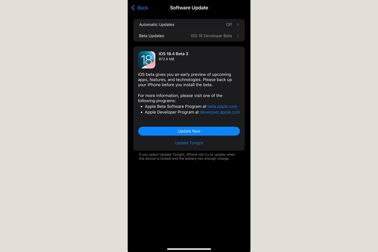Apple phát hành iOS 18.4 beta 3: Nhiều cải tiến đáng chú ý