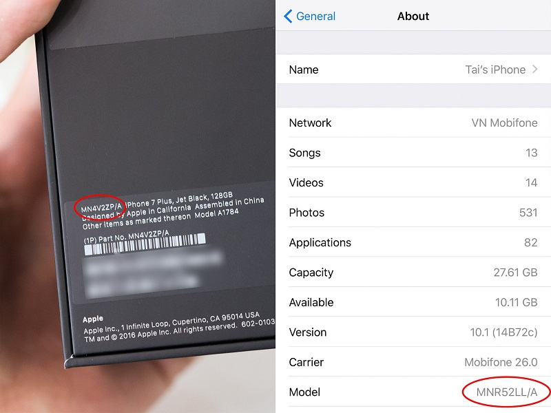 iPhone mã LL/A của nước nào 5