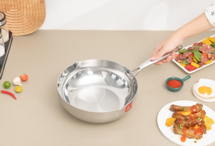 Chảo Inox 304 liền khối sâu lòng Kalpen Zenger KP28 - hình 5