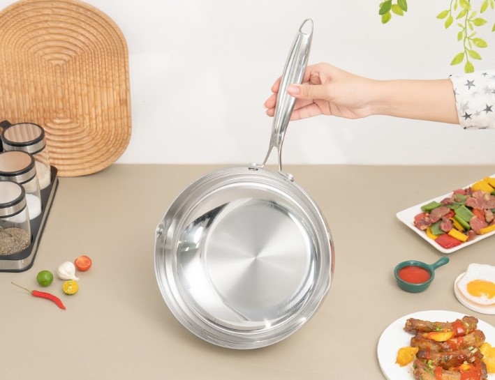 Chảo Inox 304 liền khối sâu lòng Kalpen Zenger KP28 - hình 4