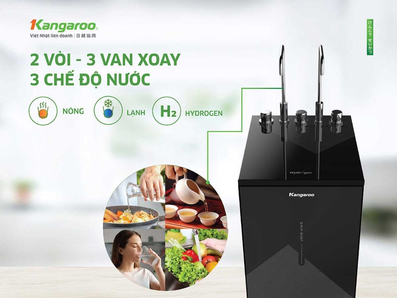 Máy lọc nước nóng lạnh RO Hydrogen Kangaroo KG11S28H3 11 lõi - hình 3