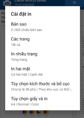 in tai lieu tu dien thoai