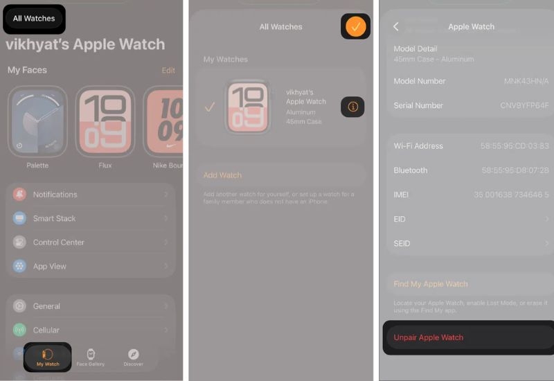 Hủy ghép đôi Apple Watch với iPhone