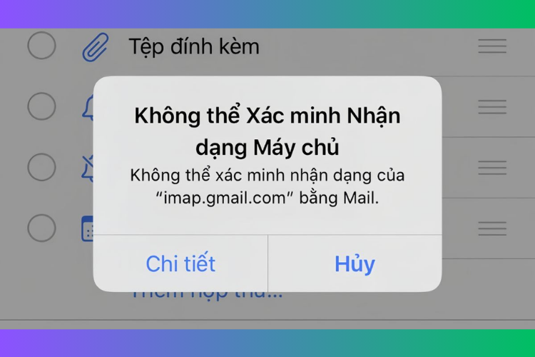 không thể xác minh nhận dạng máy chủ 8