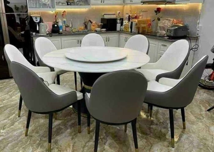 Kích thước bàn ăn tròn 8 ghế tiêu chuẩn, cách chọn phù hợp không gian và phong thủy