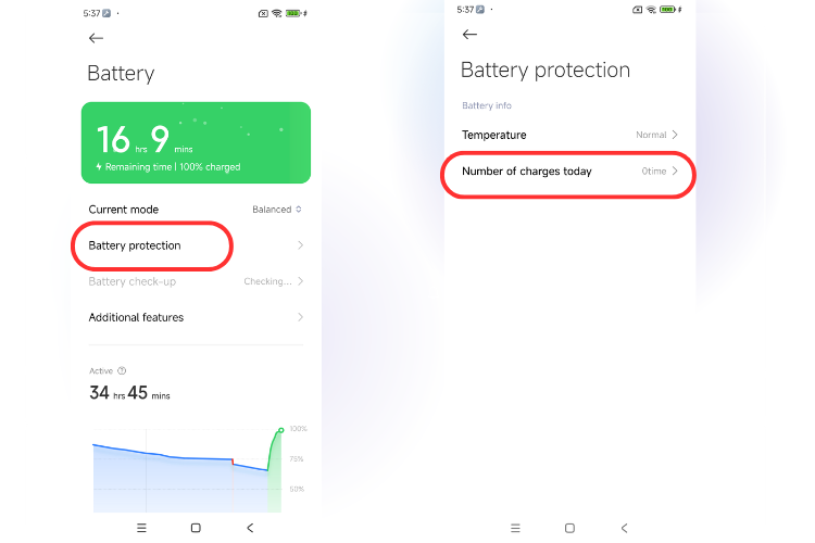 kiểm tra số lần sạc Xiaomi 2