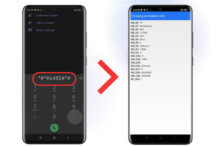 kiểm tra số lần sạc Xiaomi 4