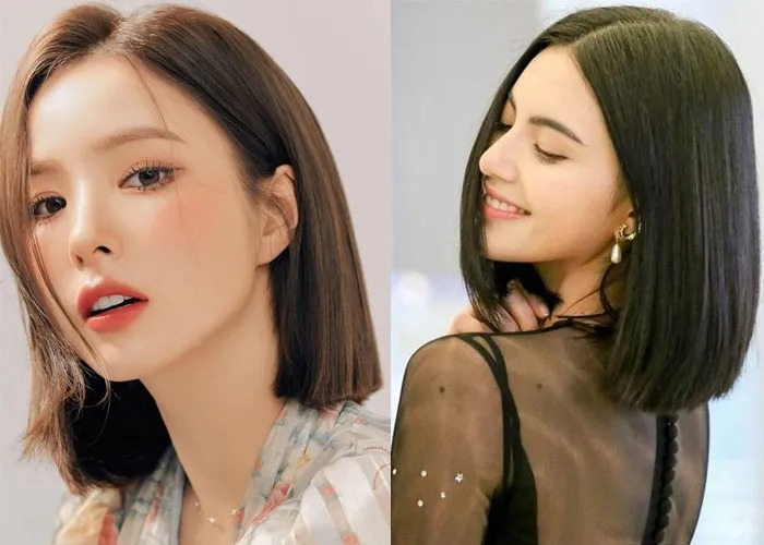 kiểu tóc ngắn ngang vai mặt tròn hình 4
