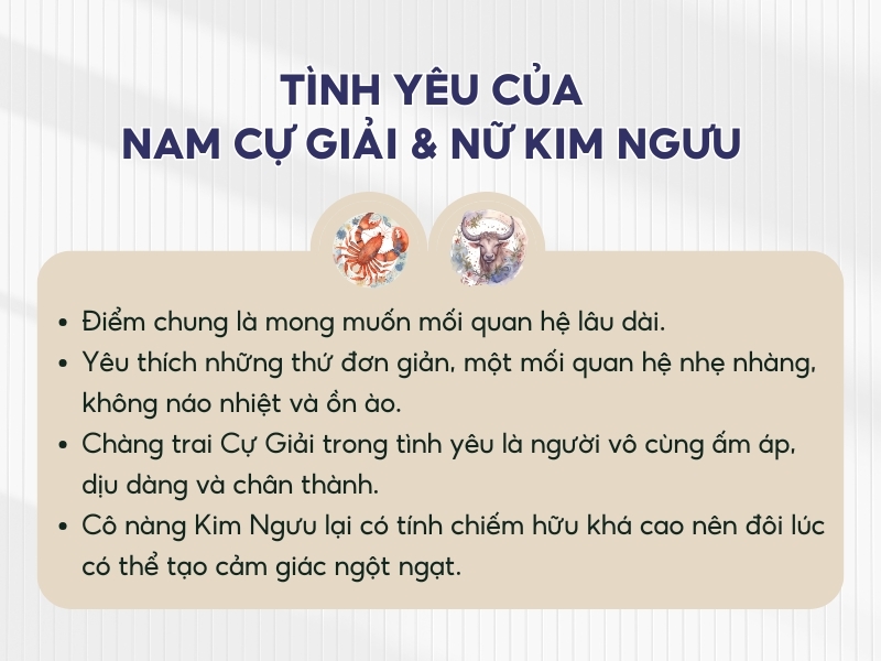 Kim Ngưu và Cự Giải có hợp nhau không 5