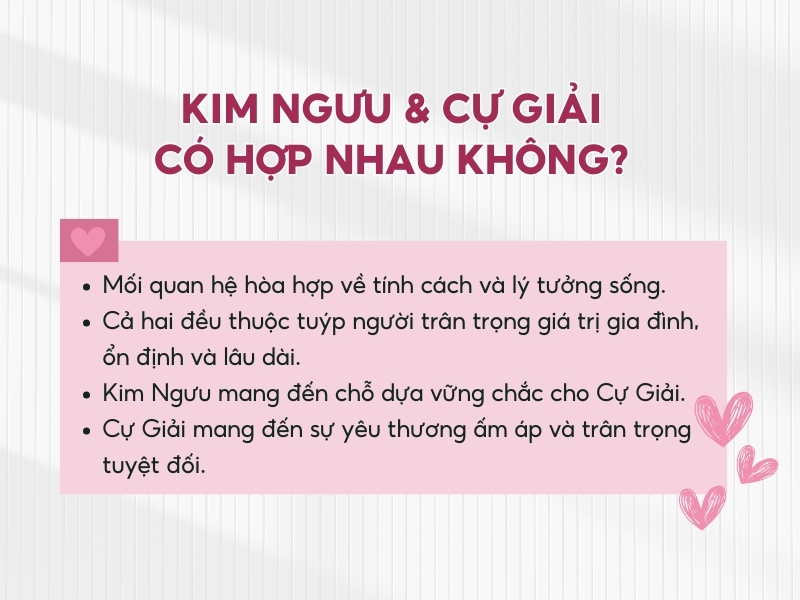 Kim Ngưu và Cự Giải có hợp nhau không 2