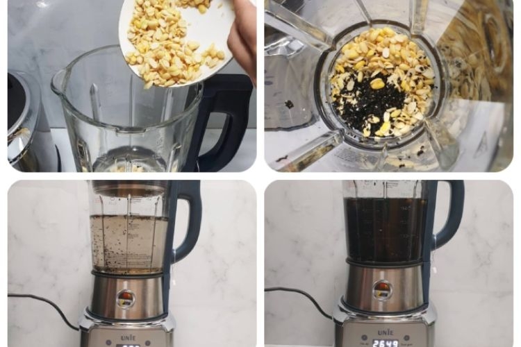 Làm sữa đậu nành mè đen bằng máy làm sữa đậu nành