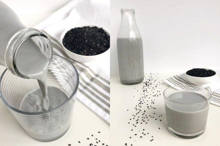 Làm sữa đậu nành mè đen bằng máy làm sữa đậu nành