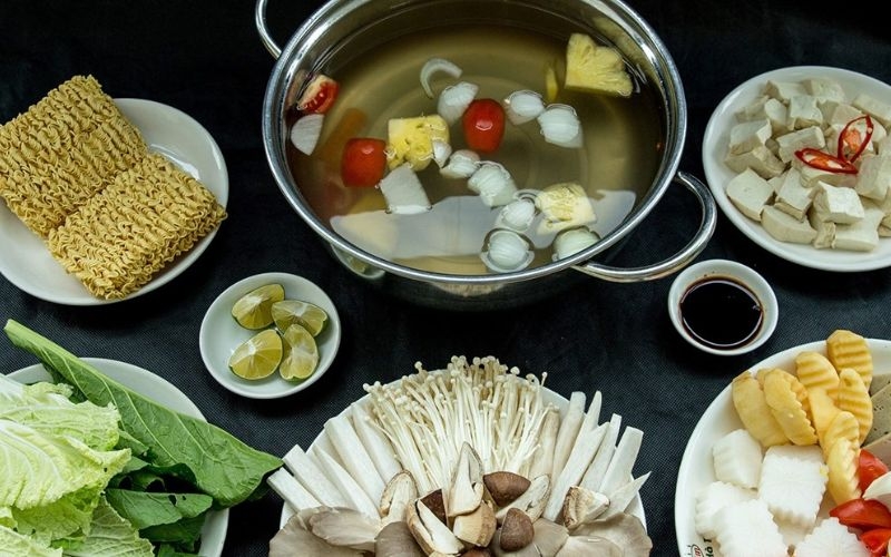 nguyên liệu nấu lẩu thái chay