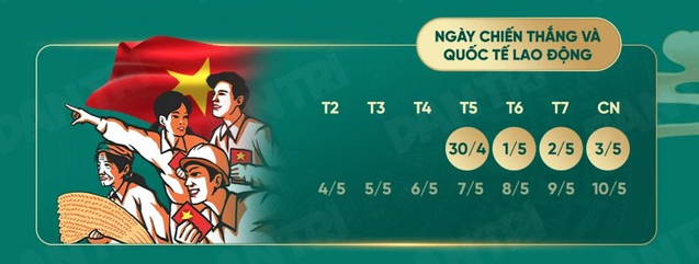 Lịch nghỉ lễ 30/4 - 1/5 2026 mới nhất