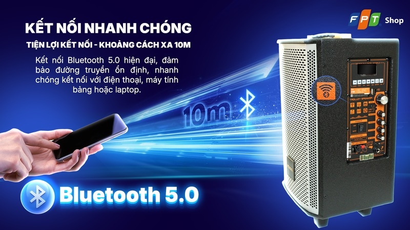 Kết nối Bluetooth 5.0 ổn định, điều khiển dễ dàng