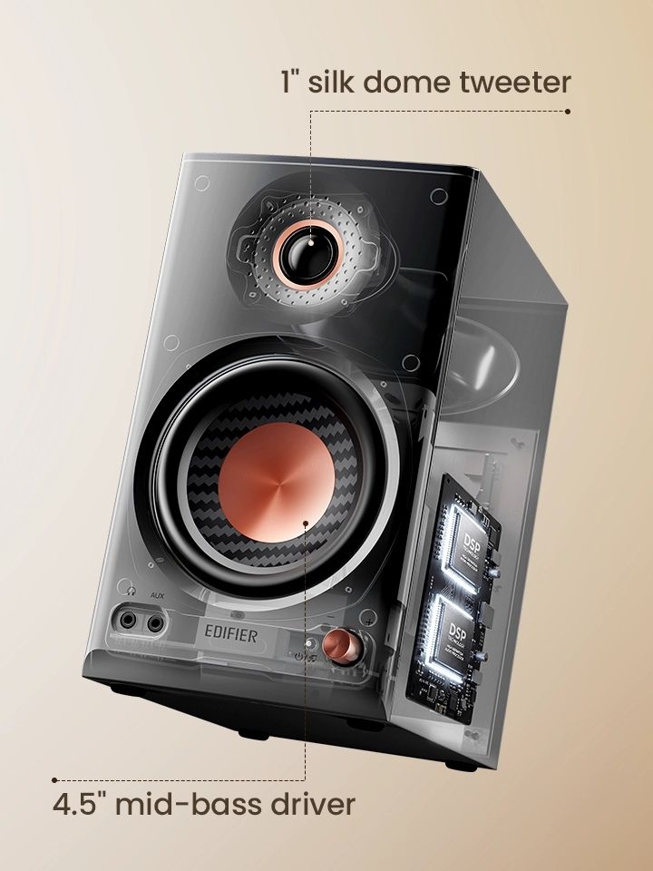 Loa vi tính Bluetooth 2.0 Edifier MR4 MKII sử dụng bộ phân tần chủ động bi-amped