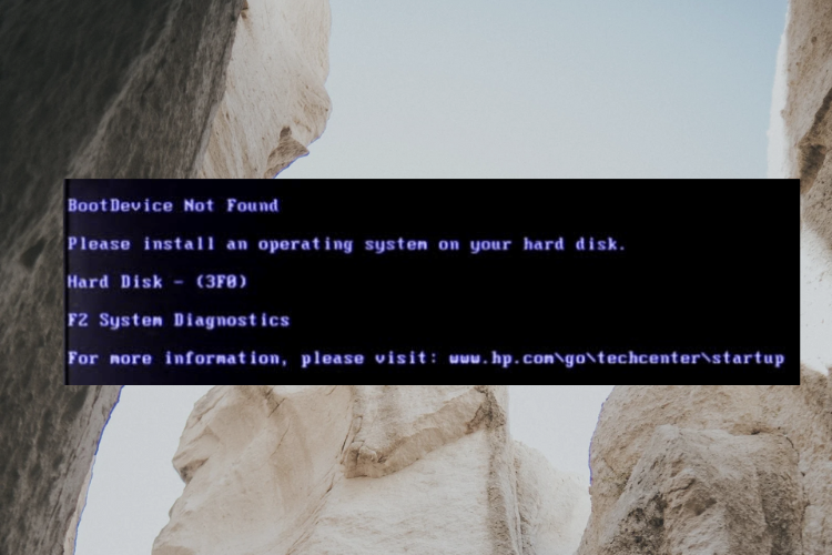 lỗi boot device not found HP Win 11 1