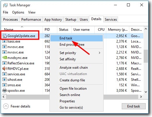 lỗi code 7 0x80040905 khi cập nhật Google Chrome hình 4