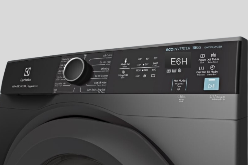 Dấu hiệu nhận biết lỗi E6H trên máy giặt Electrolux