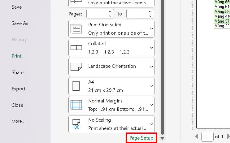 lỗi Excel bị thu nhỏ khi in hình 3