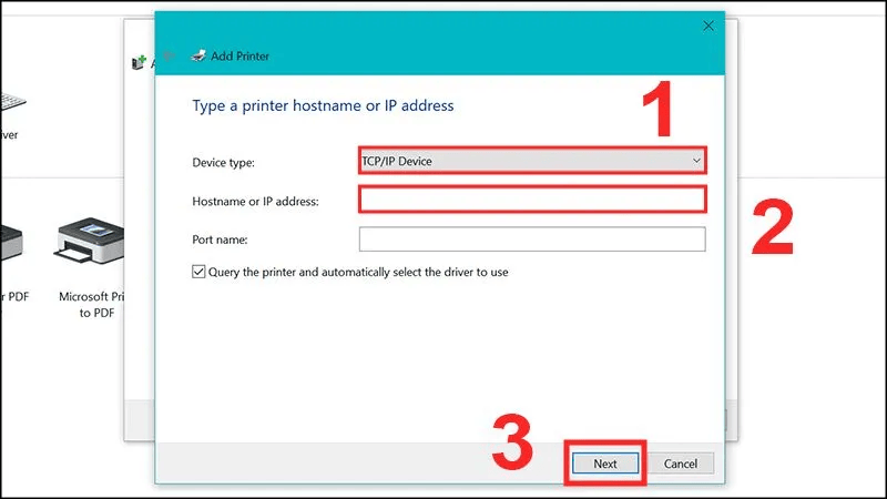 Tìm kiếm máy in mạng bằng cáp LAN trên Windows