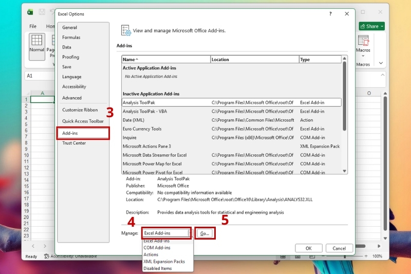 Sửa lỗi mở file Excel không hiện dữ liệu ảnh 4
