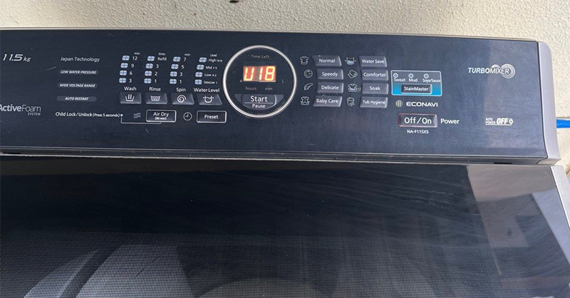 Lỗi U18 trên máy giặt Panasonic nội địa là lỗi gì?