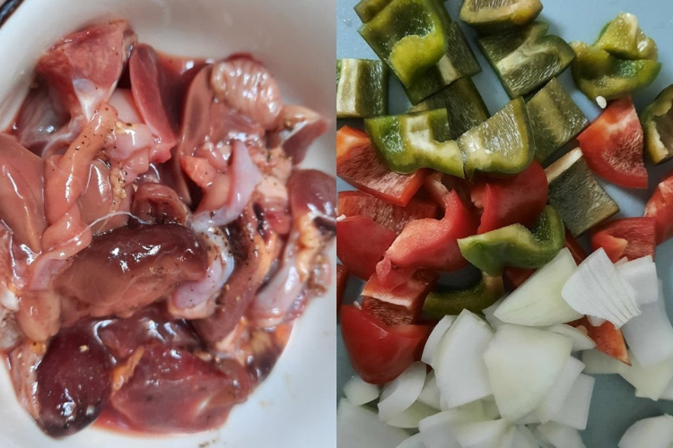 lòng gà xào ớt chuông 4
