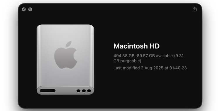 macOS Tahoe 26 beta 5 làm mới biểu tượng ổ cứng Macintosh HD