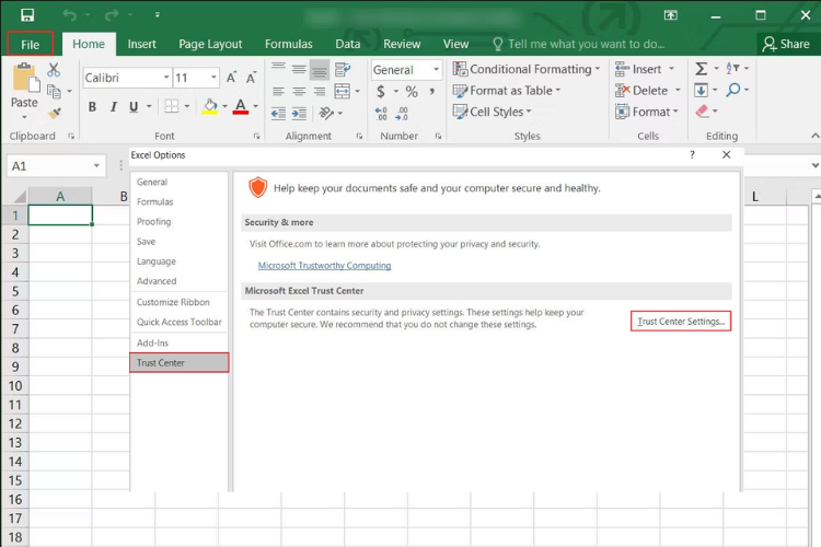 macro trong excel không hoạt động 2